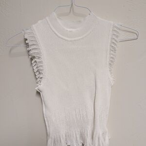Commense Ivory Fringe Tank Top